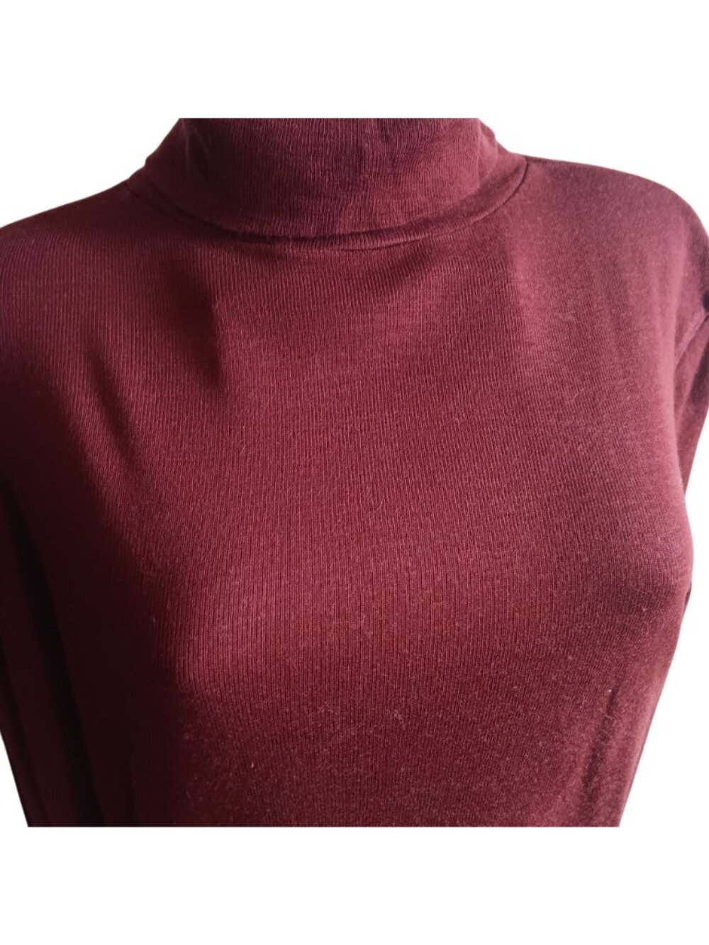 Women's Large Vintage 70's Single Stitch Brown Turtleneck Zipback Pullover